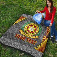 (Custom Personalised) Tonga Vava'u High School Premium Quilt Simplified Version - Grey LT8 - Polynesian Pride
