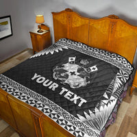 (Custom Personalised) Tonga Coat Of Arms Premium Quilt Simplified Version - Black LT8 - Polynesian Pride