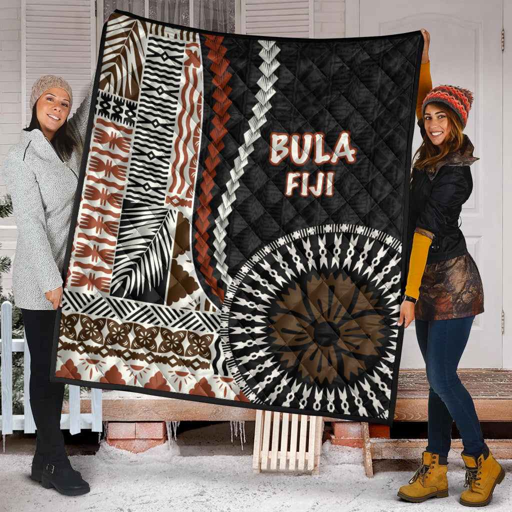 Bula Fiji Premium Quilt Masi Tapa Patterns Style LT6 - Polynesian Pride
