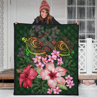 Hawaii Turtle Tropical Flower Premium Quilt - Deni Style - AH - Polynesian Pride
