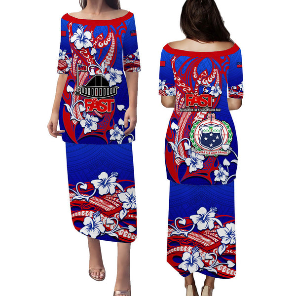 Special Samoa FAST Party Puletasi Dress Tribal Samoan Hibiscus Design LT9