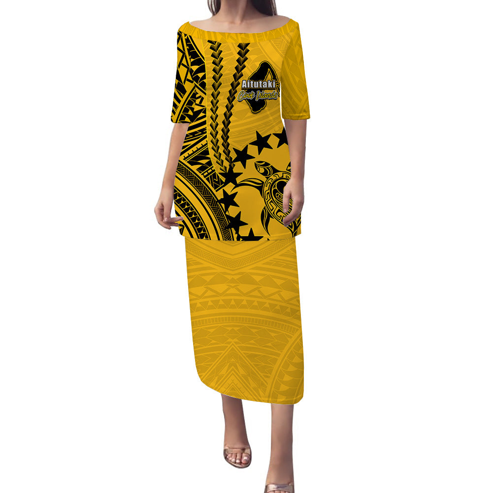Cook Islands Aitutaki Polynesian Puletasi Dress LT6 Women Yellow - Polynesian Pride