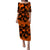 Hibiscus Puletasi Dress Fiji Orange Patterns LT6 Long Dress Orange - Polynesian Pride