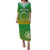 Cook Islands Puletasi Dress Circle Pattern Mix Sea Turtle Green Version LT14 Women Green - Polynesian Pride