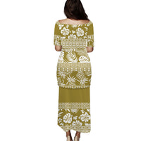 Polynesian Puletasi Dress Hibiscus Tropical Leaves Pattern Ver.02 LT14 - Polynesian Pride