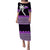 Fiji Puletasi Dress Hibiscus Flowers With Coconut Tapa Pattern Ver.03 LT14 Purple - Polynesian Pride