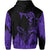 Hawaii Polynesian Hoodie Zip Warrior Ikaika Benjamin Style Purple - Polynesian Pride