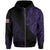 Personalized Hawaii Map Polynesian Warrior Ikaika Hoodie Zip William Style Purple - Polynesian Pride