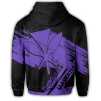 Hawaiian Map Kanaka Identifier Hoodie Zip Purple - Polynesian Pride
