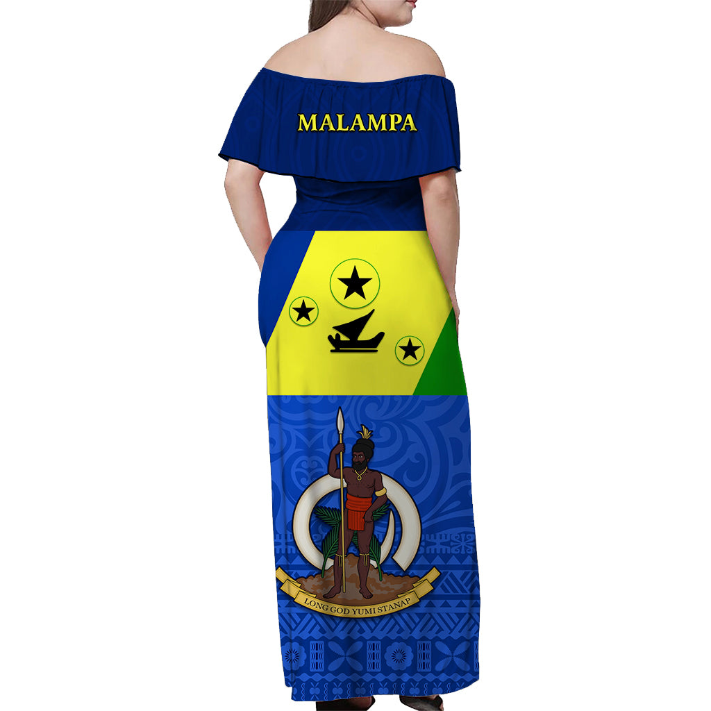 Malampa Province Off Shoulder Long Dress Vanuatu Proud LT13 - Polynesian Pride