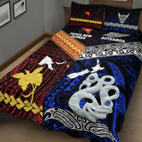 New Zealand And Papua New Guinea Quilt Bed Set Together - Blue LT8 - Polynesian Pride