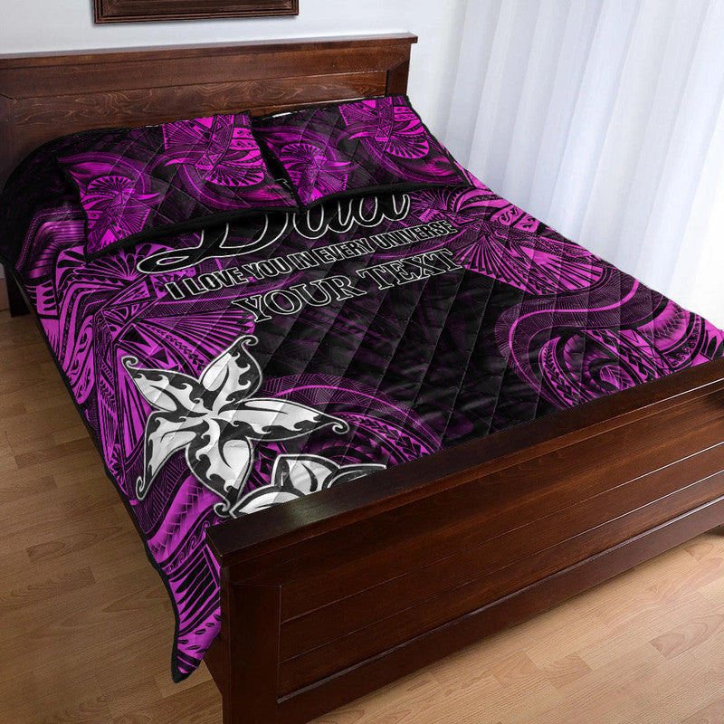 (Custom Personalised) Polynesian Fathers Day Quilt Bed Set I Love You In Every Universe - Pink LT8 - Polynesian Pride
