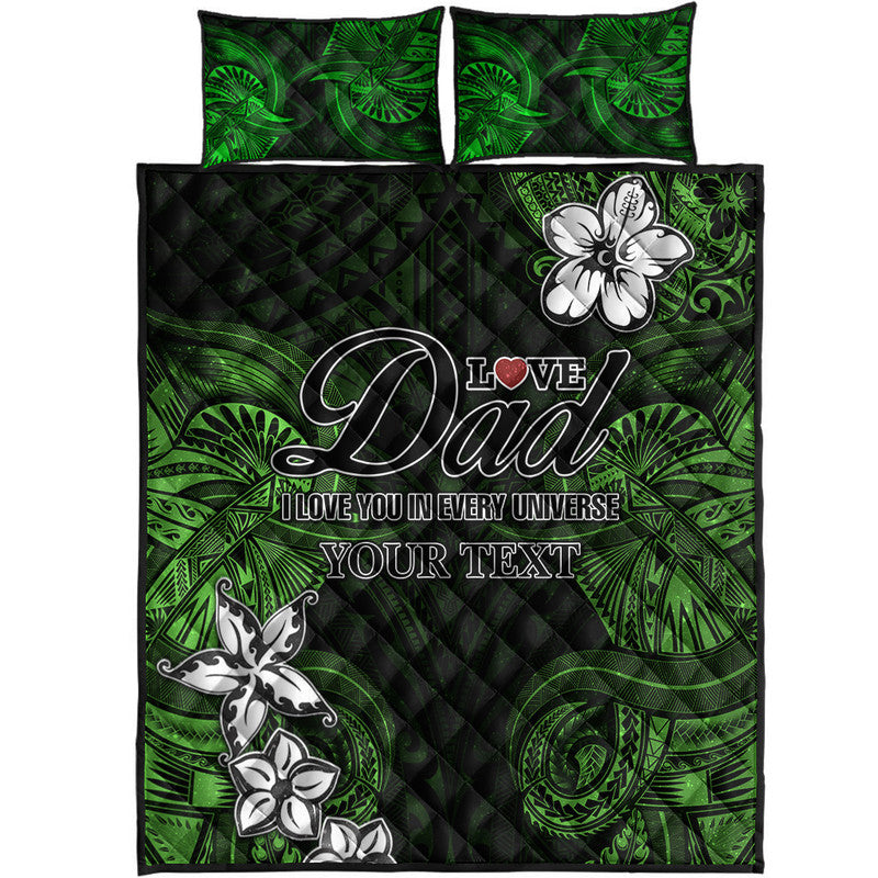 (Custom Personalised) Polynesian Fathers Day Quilt Bed Set I Love You In Every Universe - Green LT8 - Polynesian Pride