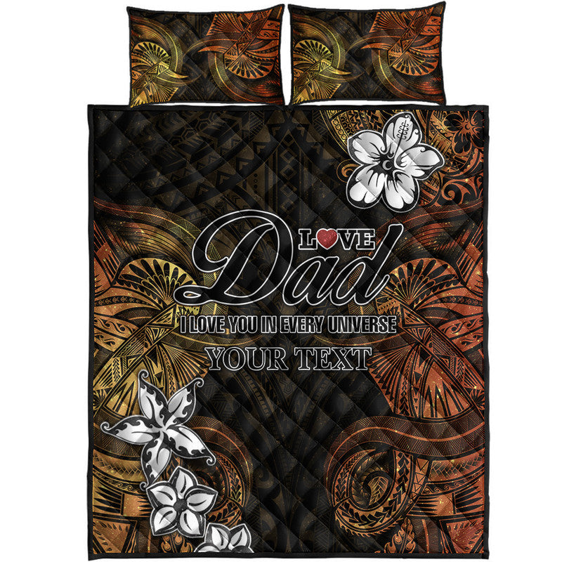 (Custom Personalised) Polynesian Fathers Day Quilt Bed Set I Love You In Every Universe - Gold LT8 - Polynesian Pride