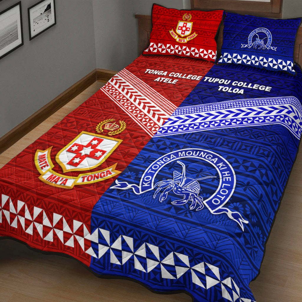 Kolisi Tonga College Atele And Tupou College Toloa Quilt Bed Set Together - Original LT8 - Polynesian Pride