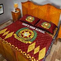 Tonga Vava'u High School Quilt Bed Set Simple Style - Maroon LT8 - Polynesian Pride