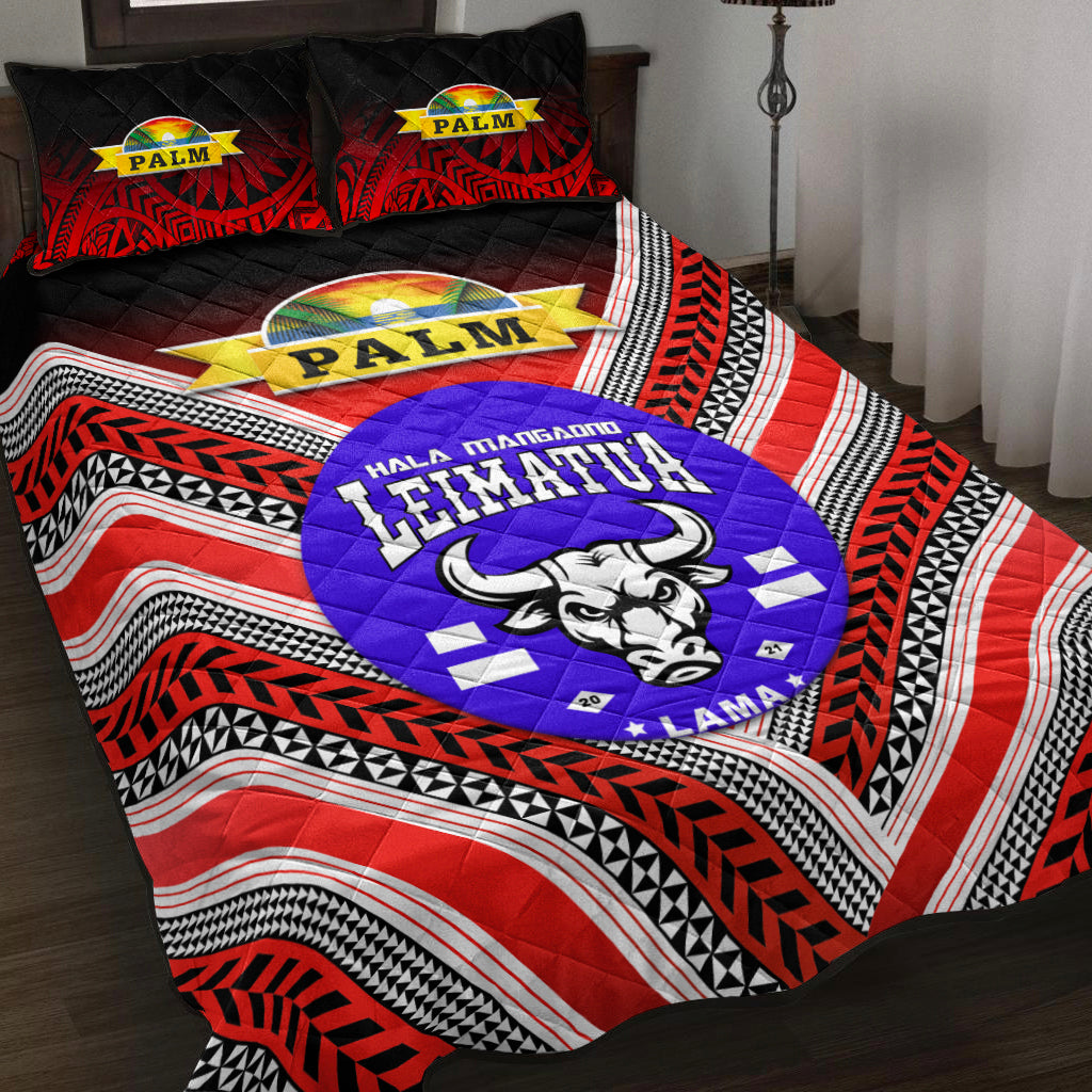 Mate Ma'a Tonga Quilt Bed Set Leimatu'a Bulls Creative Style - Red NO.1 LT8 Red - Polynesian Pride