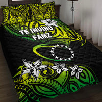 TE INUINU FAMZ - Cook Islands Rugby Quilt Bed Set Unique Vibes - Green LT8 Green - Polynesian Pride