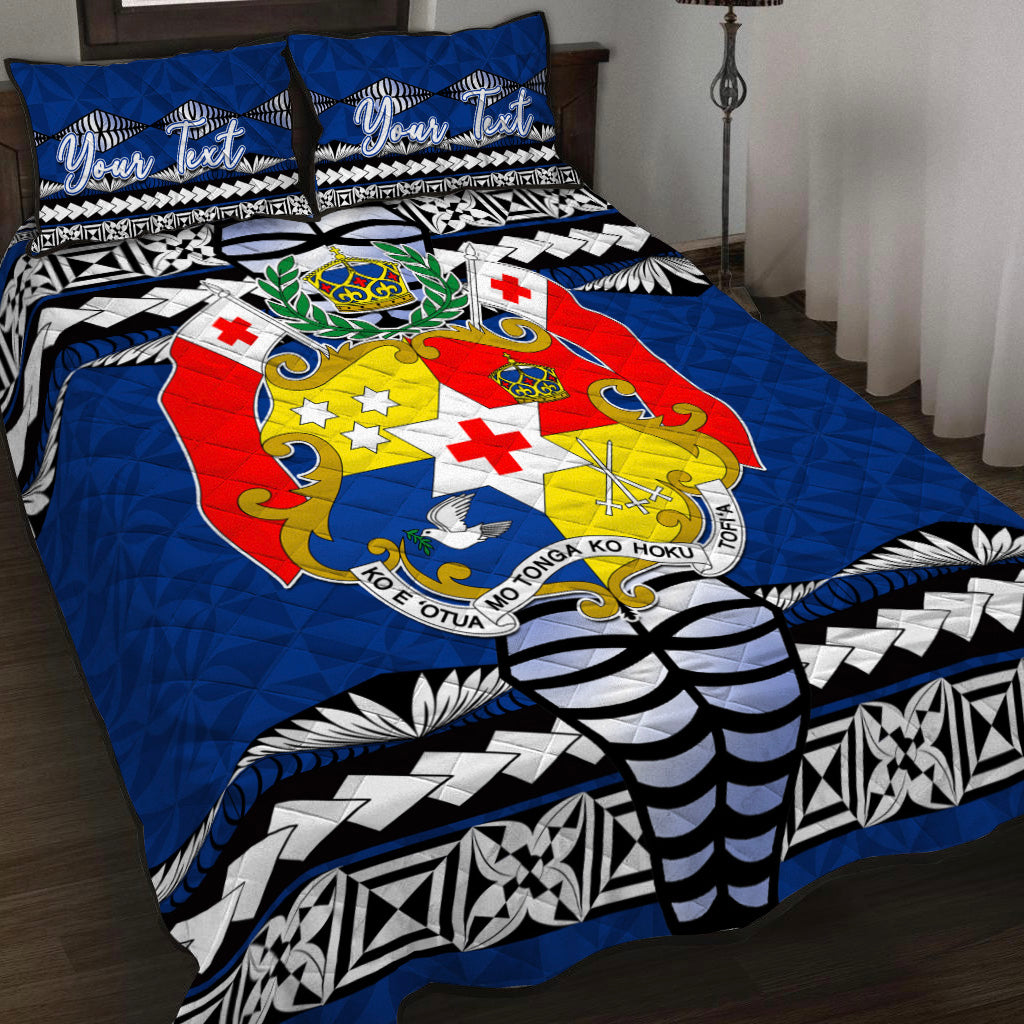 (Custom Personalised) Tonga Ngatu Quilt Bed Set Blue Style LT6 Blue - Polynesian Pride