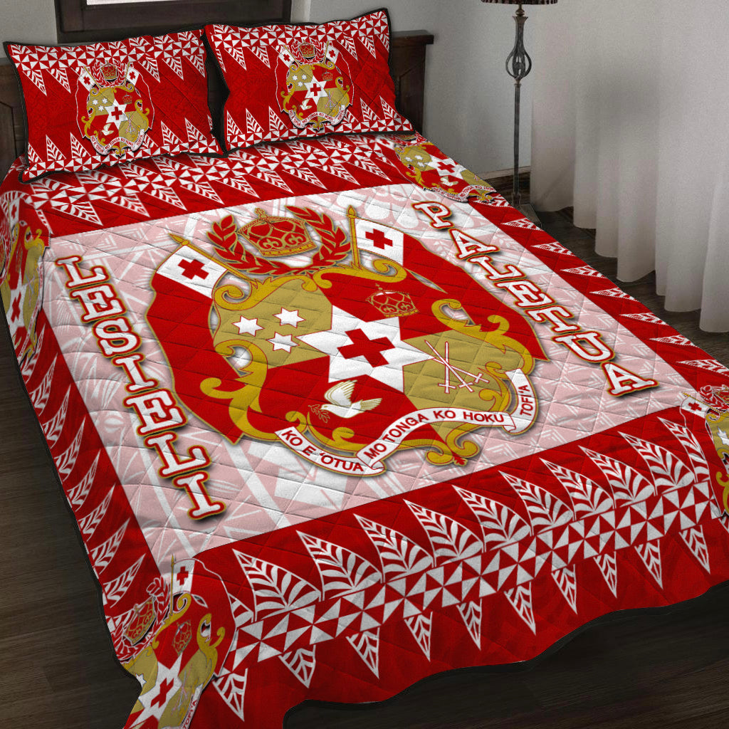 Custom Tonga Quilt Bed Set Red Style