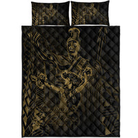 Hawaii Quilt Bed Set - King Of Hawaii With Hawaiian Girls Yellow Version - Polynesian Pride
