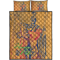 Hawaii Quilt Bed Set - King Of Hawaii With Hawaiian Girls - Polynesian Pride
