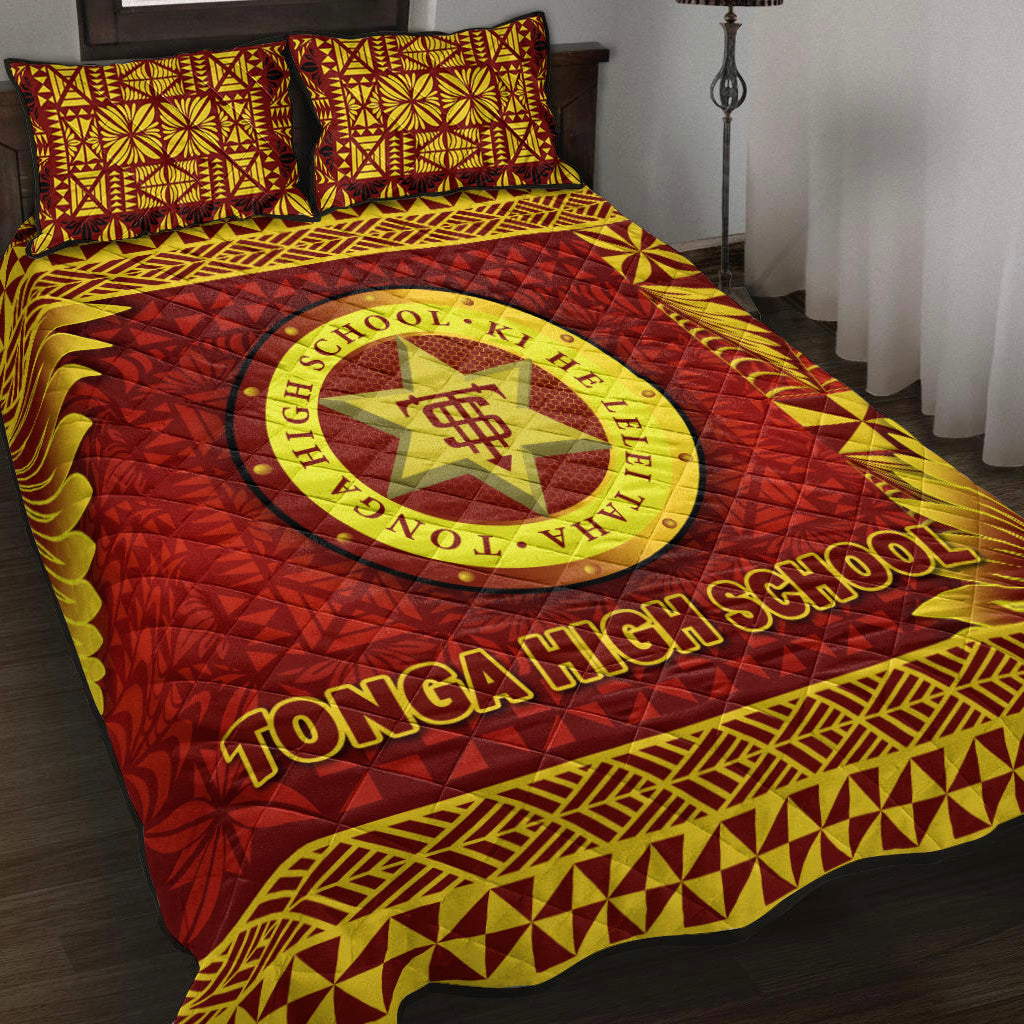 Tonga High School Quilt Bed Set Simplified Version LT8 Maroon - Polynesian Pride