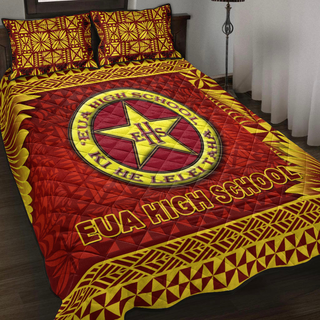 Tonga Eua High School Quilt Bed Set Simplified Version LT8 Maroon - Polynesian Pride