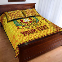 (Custom Personalised) Tonga Vava'u High School Quilt Bed Set Simplified Version - Gold LT8 - Polynesian Pride