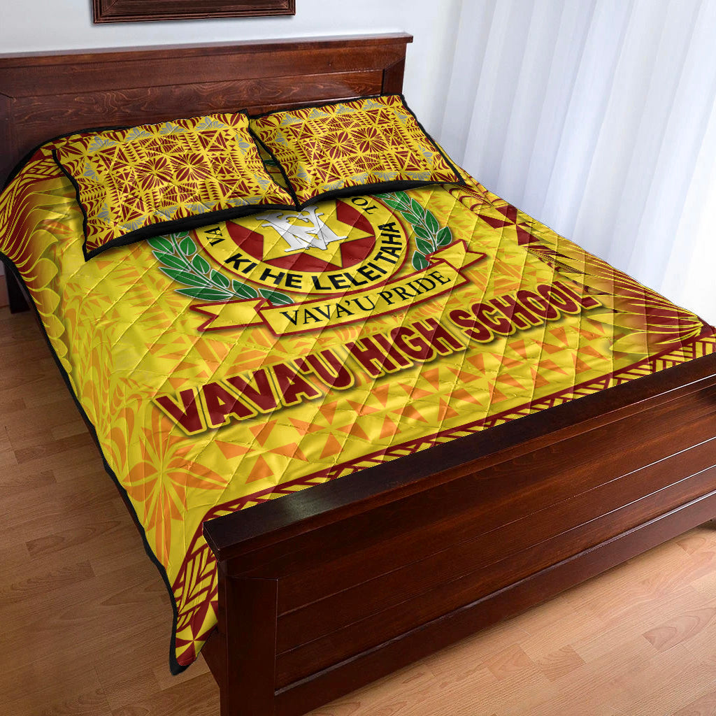 Tonga Vava'u High School Quilt Bed Set Simplified Version - Gold LT8 Gold - Polynesian Pride