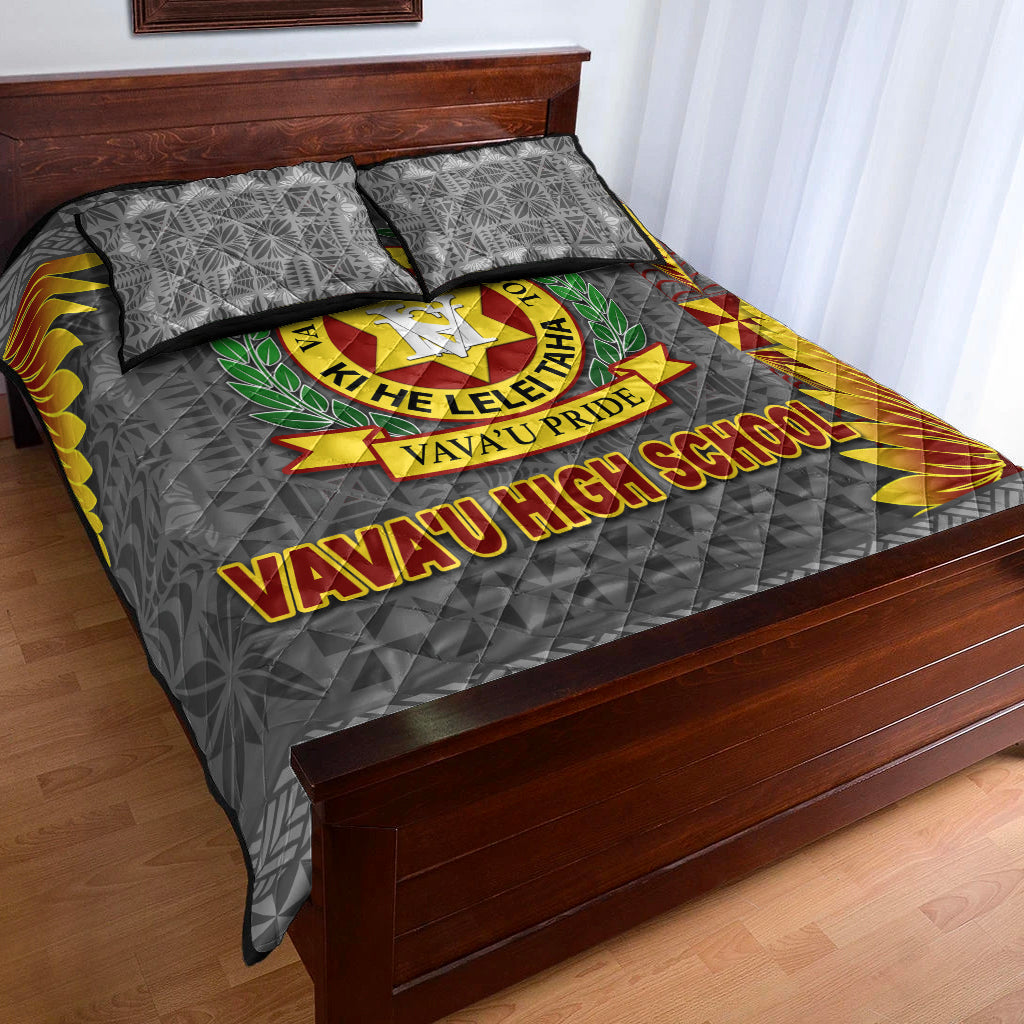 Tonga Vava'u High School Quilt Bed Set Simplified Version - Grey LT8 Grey - Polynesian Pride