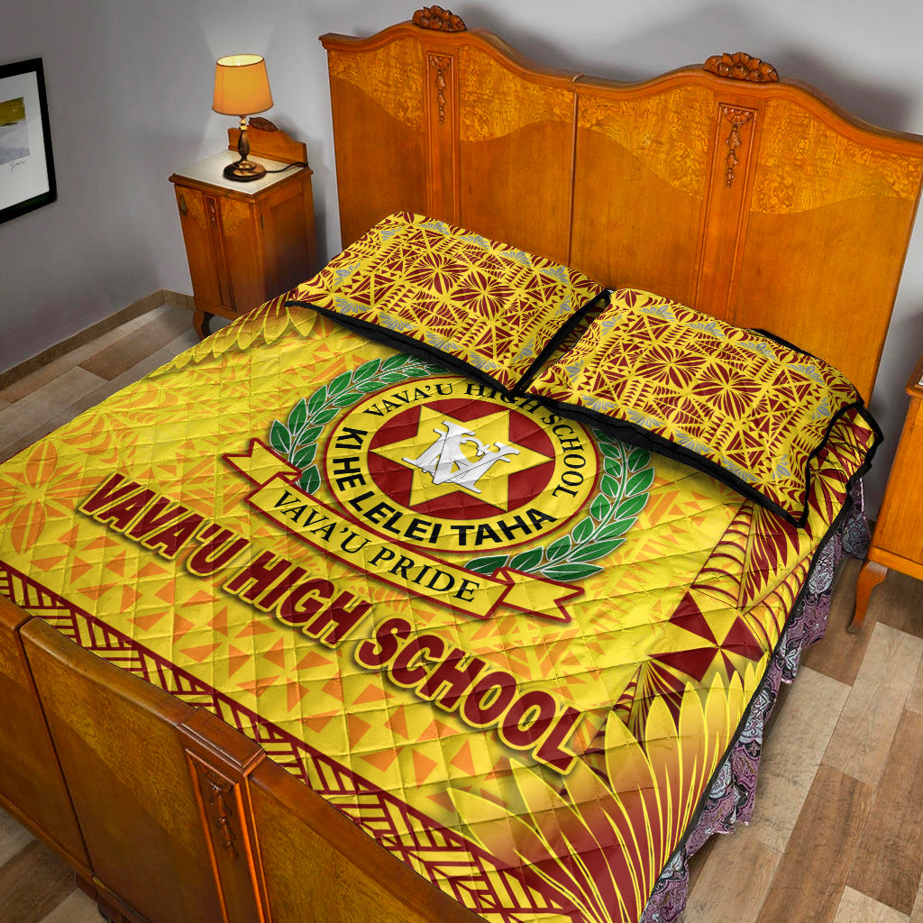 Tonga Vava'u High School Quilt Bed Set Simplified Version - Gold LT8 - Polynesian Pride