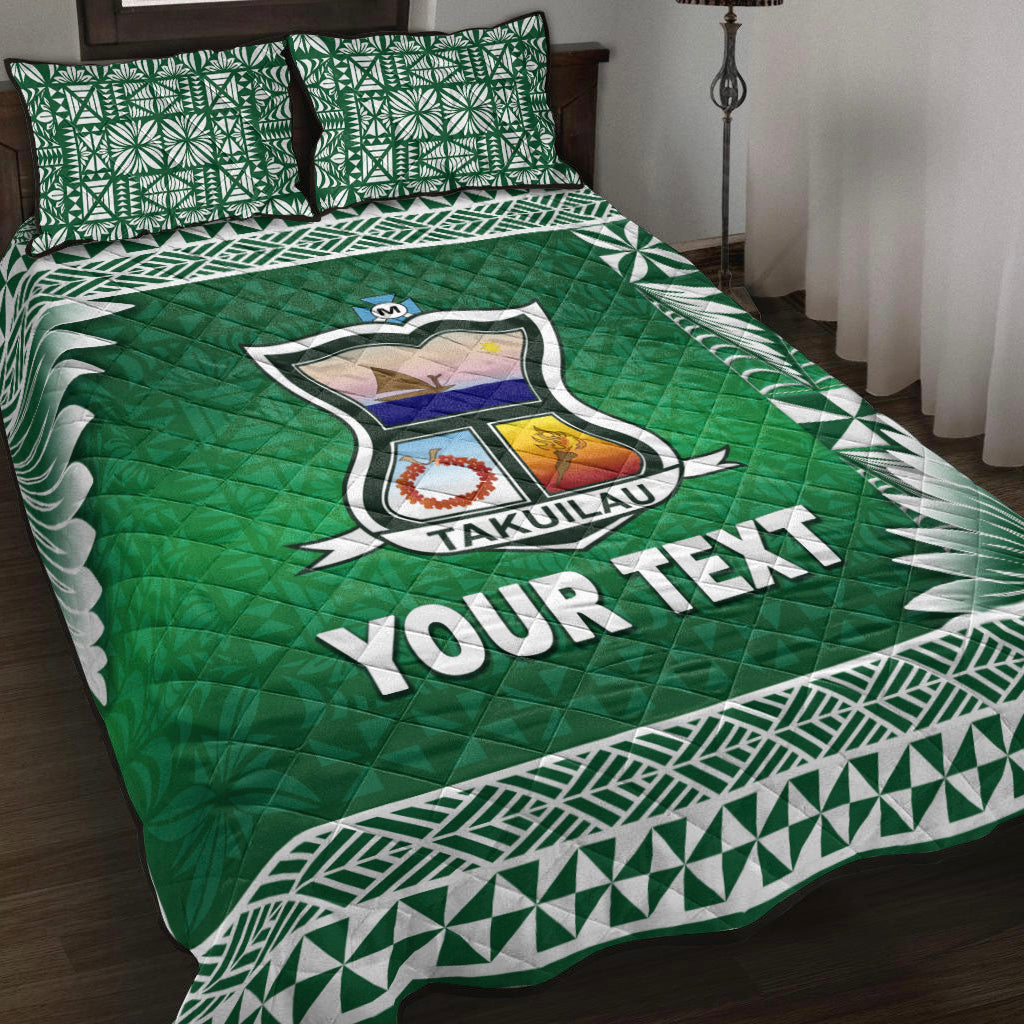 (Custom Personalised) Tonga Takuilau College Quilt Bed Set Simplified Version LT8 Green - Polynesian Pride
