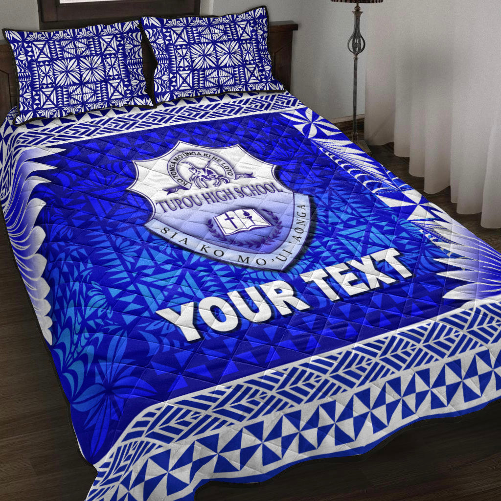 (Custom Personalised) Tonga Tupou High School Quilt Bed Set Simplified Version LT8 Blue - Polynesian Pride