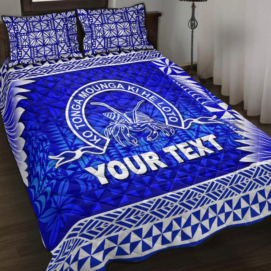 (Custom Personalised) Tonga Queen Salote College Quilt Bed Set Simplified Version LT8 Blue - Polynesian Pride