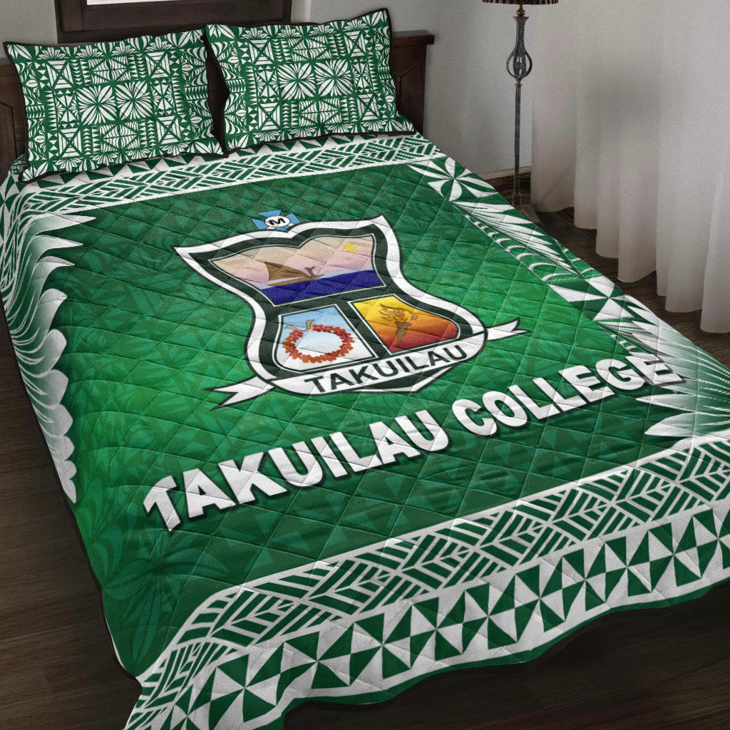 Tonga Takuilau College Quilt Bed Set Simplified Version LT8 Green - Polynesian Pride