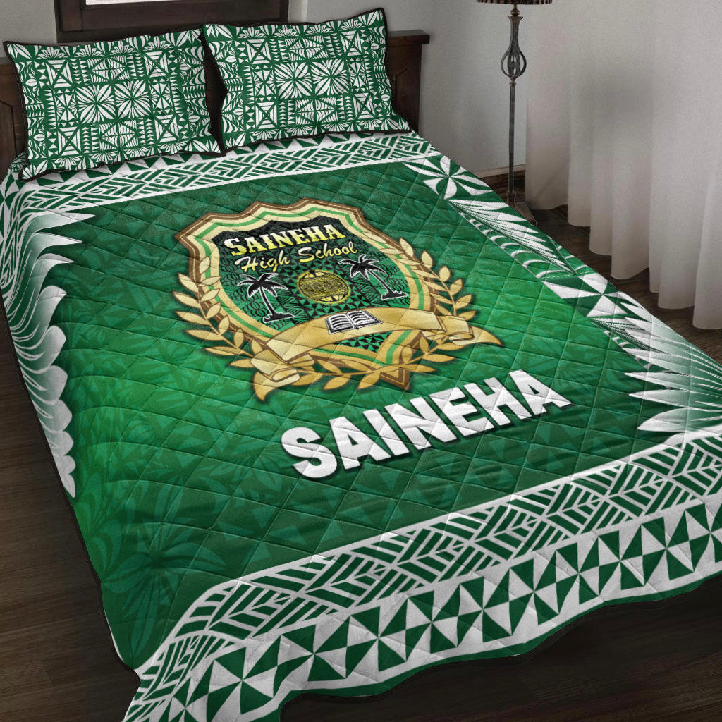 Tonga Saineha High School Quilt Bed Set Simplified Version LT8 Green - Polynesian Pride