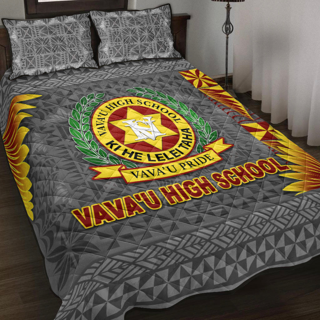 Tonga Vava'u High School Quilt Bed Set Simplified Version - Grey LT8 - Polynesian Pride