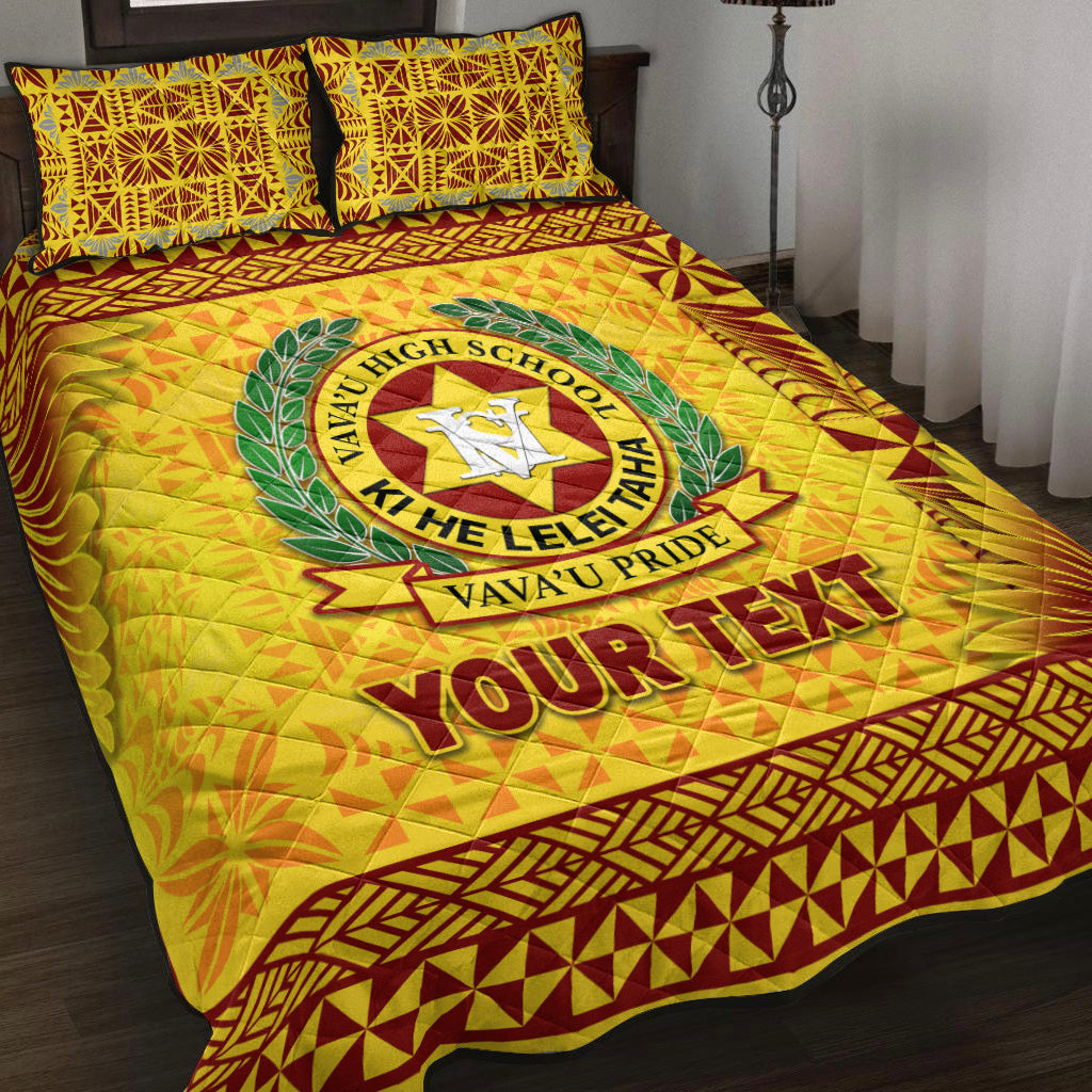 (Custom Personalised) Tonga Vava'u High School Quilt Bed Set Simplified Version - Gold LT8 Gold - Polynesian Pride