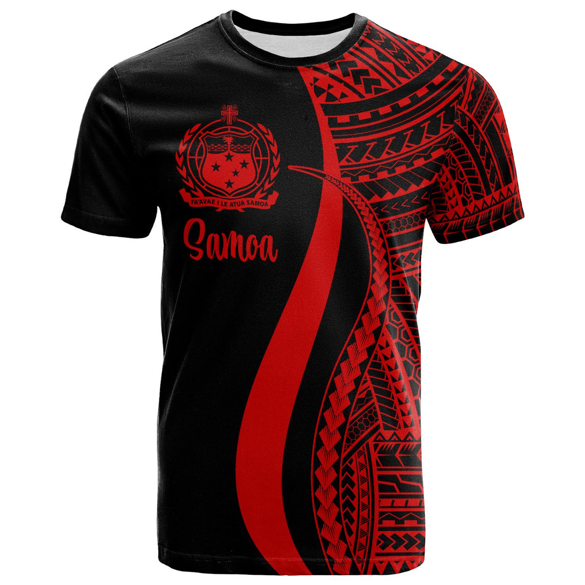 Samoa T Shirt Red Polynesian Tentacle Tribal Pattern Unisex Red - Polynesian Pride