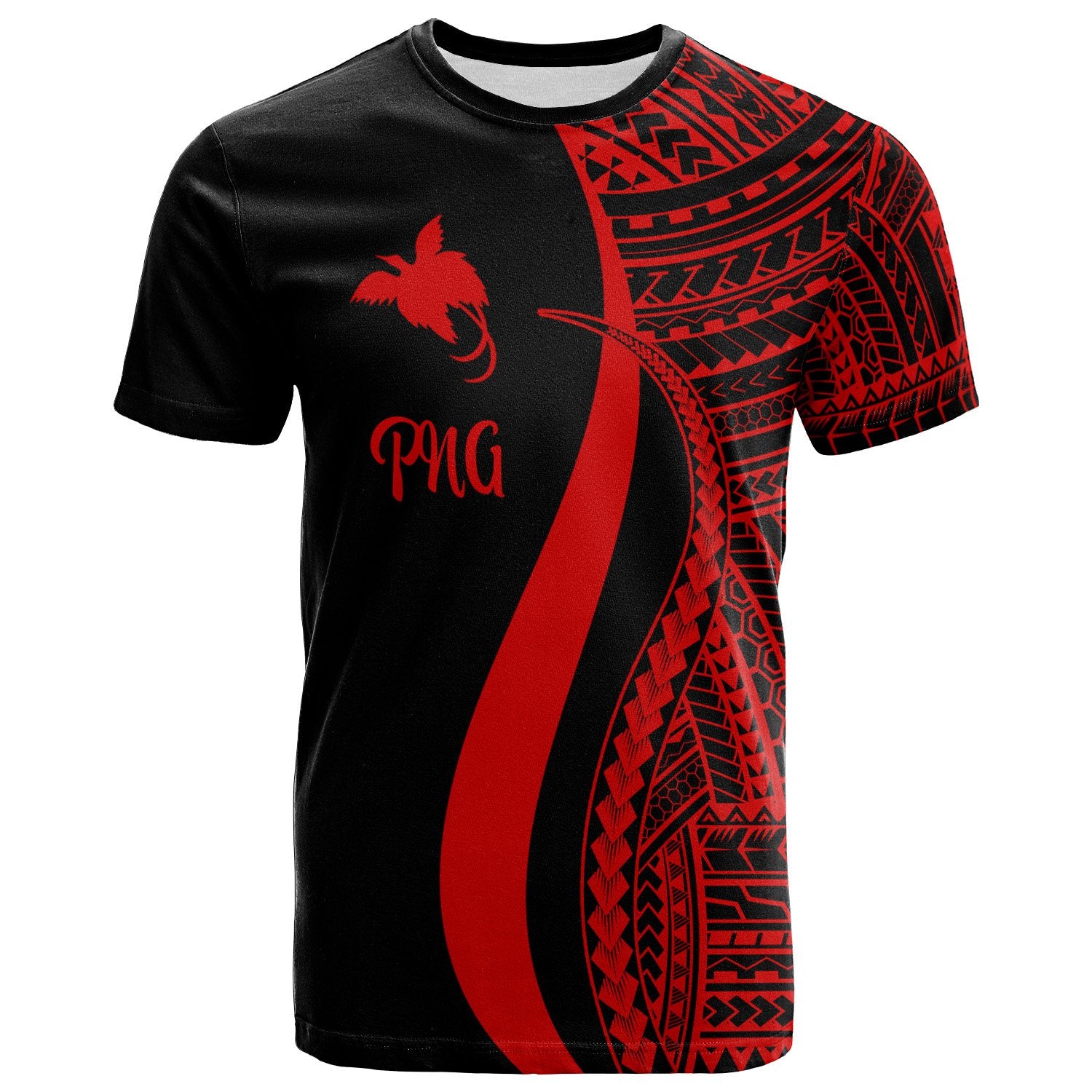 Papua New Guinea T Shirt Red Polynesian Tentacle Tribal Pattern Unisex Red - Polynesian Pride