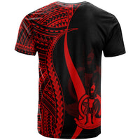 Vanuatu T Shirt Red Polynesian Tentacle Tribal Pattern - Polynesian Pride