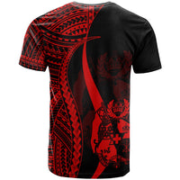 Tonga T Shirt Red Polynesian Tentacle Tribal Pattern - Polynesian Pride
