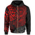 Tahiti Polynesian Zip up Hoodie Red Turtle Hibiscus Flowing Unisex RED - Polynesian Pride