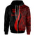 Fiji Custom Zip up Hoodie Red Tentacle Tribal Pattern Unisex Red - Polynesian Pride