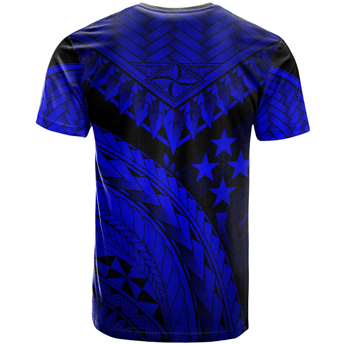 Kosrae T Shirt Royal Blue Polynesian Necklace and Lauhala - Polynesian Pride