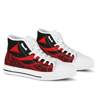 Tokelau Custom Personalised High Top Shoes Red - Polynesian Tentacle Tribal Pattern Unisex White - Polynesian Pride