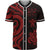 Fiji Baseball Shirt - Red Tentacle Turtle Crest Unisex Red - Polynesian Pride