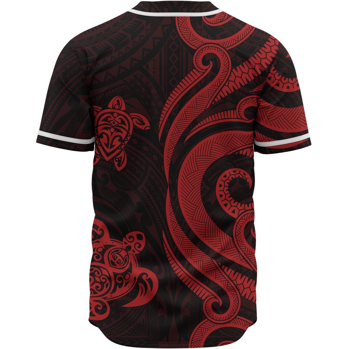 Fiji Baseball Shirt - Red Tentacle Turtle - Polynesian Pride