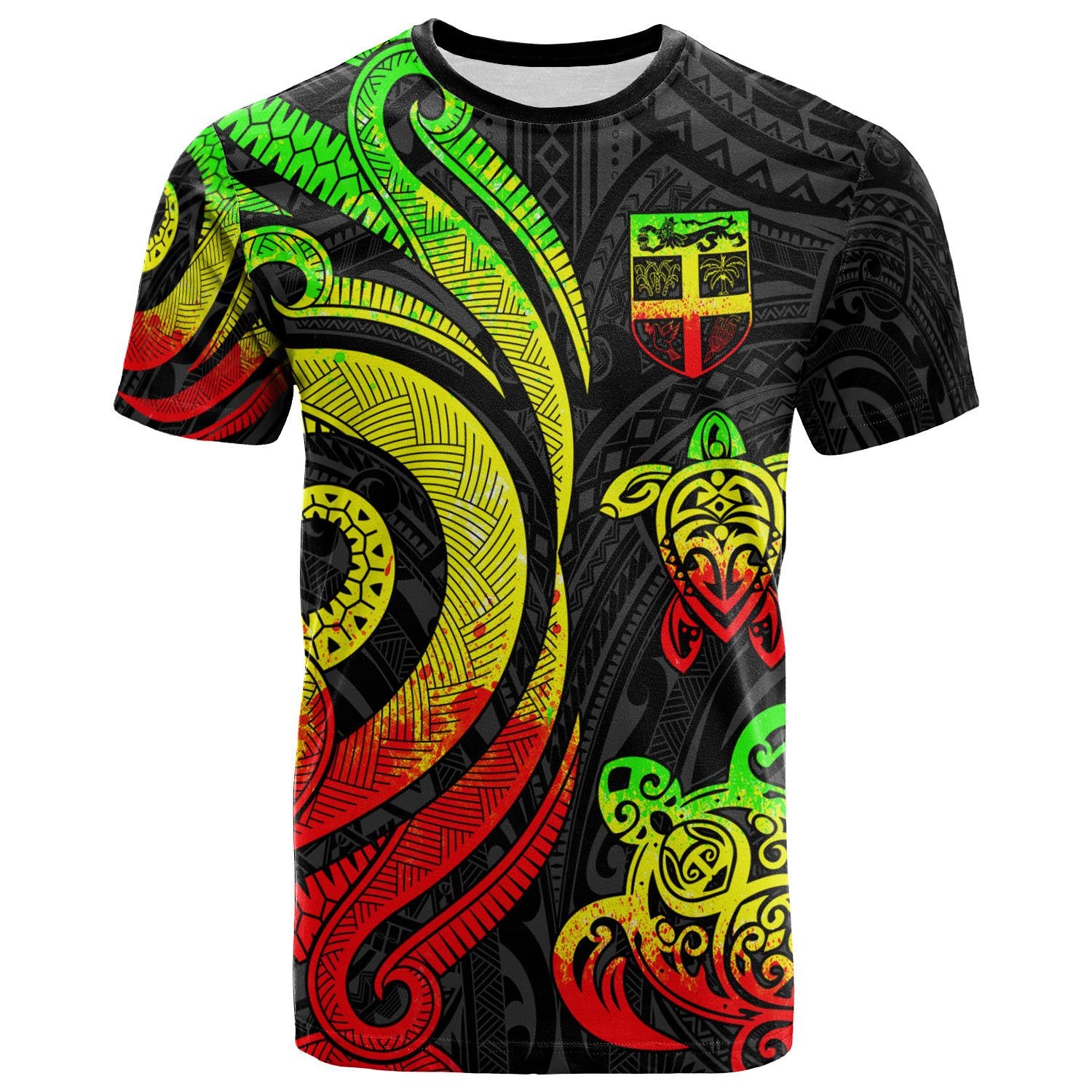 Fiji Polynesian T Shirt Reggae Tentacle Turtle Unisex Reggae - Polynesian Pride